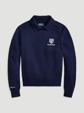 NWT Men’s Wimbledon Polo Ralph Lauren Mens Cotton Polo Sweater Size M Navy